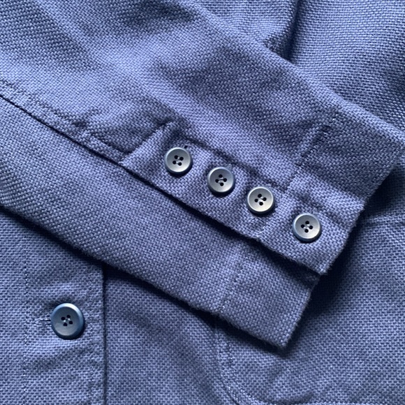 Eileen Fisher High Collar Navy Blazer - Picture 2 of 11